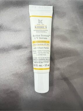 Kiehl's Better Screen UV Serum Sunscreen Tube - White & Yellow Accents